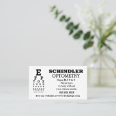 Fun Eyechart Optimiker  Visitenkarte (Stehend Vorderseite)