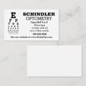 Fun Eyechart Optimiker Visitenkarte (Vorne/Hinten)