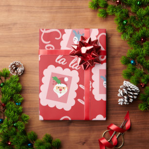 Fun Fa La Christmas Carol Script Santa Claus Geschenkpapier