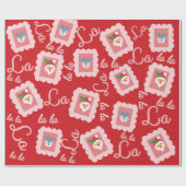 Fun Fa La Christmas Carol Script Santa Claus Geschenkpapier (Flach)