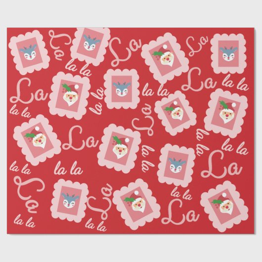 Fun Fa La Christmas Carol Script Santa Claus Geschenkpapier (Flach)