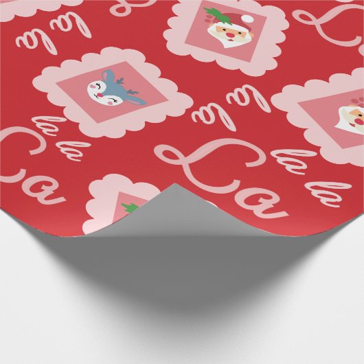 Fun Fa La Christmas Carol Script Santa Claus Geschenkpapier (Ecke)