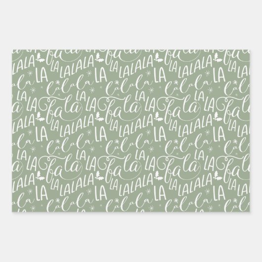 Fun Fa La Christmas Carol Script Santa Claus Geschenkpapier Set (Vorderseite 2)