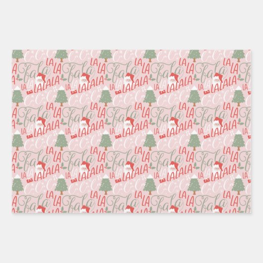 Fun Fa La Christmas Carol Script Santa Claus Geschenkpapier Set (Vorderseite)