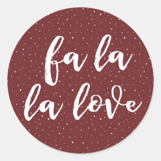 Fun Fa La La La Liebe Roter Schnee Runder Aufkleber