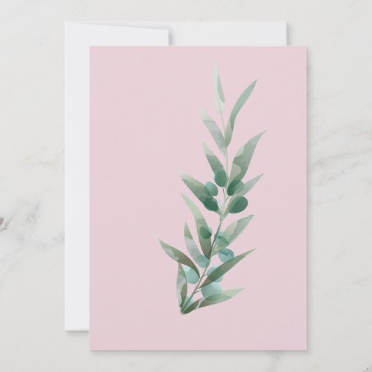 Fun Fab Eukalyptus Brautparty Reiseplan Einladung (Rückseite)