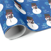 Fun Face Snowman Frohe Weihnachten in spanischem W Geschenkpapier (Rolleneckpunkt)