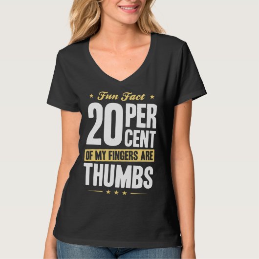Fun Fact 20 Percent Fingers Thumbs Funny Math T-Shirt (Vorderseite)