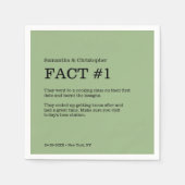 Fun Fact Green Wedding individuell anpassbar Serviette (Vorderseite)