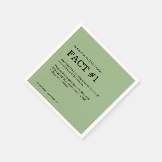 Fun Fact Green Wedding individuell anpassbar Serviette (Ecke)
