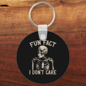 Fun Fact I Don’t Care Skull Funny Sarcastic Quote Schlüsselanhänger (Vorderseite)