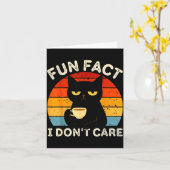 Fun Fact I Don't Care Funny Black Cat Saying Quote Karte (Gelbe Blume)