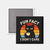 Fun Fact I Don't Care Funny Black Cat Saying Quote Magnet (Vorderseite/Rückseite)