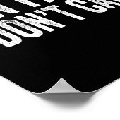 Fun Fact I Don't Care Funny Men Women Sarcastic  Poster (Ecke)