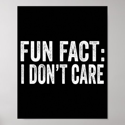 Fun Fact I Don't Care Funny Men Women Sarcastic  Poster (Vorne)