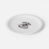 Fun Fact I Don't Care Funny Skeleton Saying (2) Pappteller (Schrägansicht)