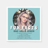 Fun Fact Mint Blue Graduate Foto Abschluss Serviette (Vorderseite)