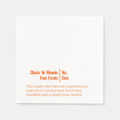 Fun Fact Napkin funky orange Hochzeitscocktail Stu Serviette (Vorderseite)