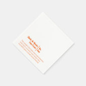 Fun Fact Napkin funky orange Hochzeitscocktail Stu Serviette (Ecke)