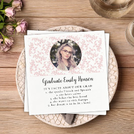 Fun Fact Pink Rokoko Graduate Foto Abschluss Na Serviette
