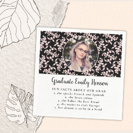 Fun Fact Pink Rokoko Graduate Foto Abschluss Serviette