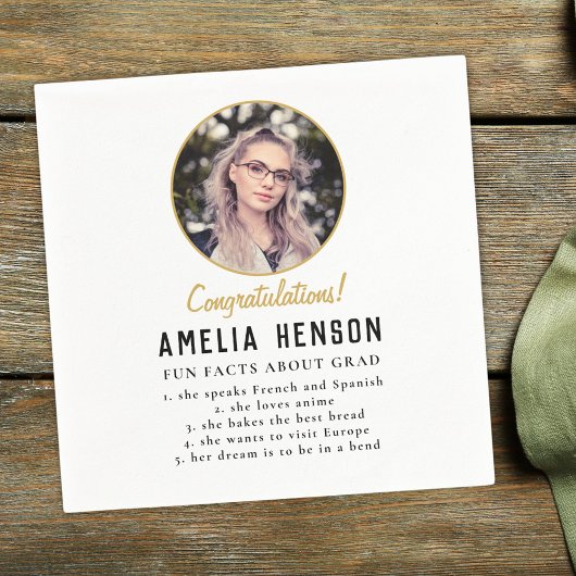 Fun Fact Simple Graduate Foto Graduate Party Na Serviette