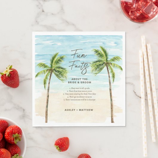Fun Facts Beach Wedding Brautparty Napkins Serviette (Beispiel)