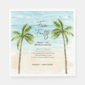 Fun Facts Beach Wedding Brautparty Napkins Serviette (Vorderseite)