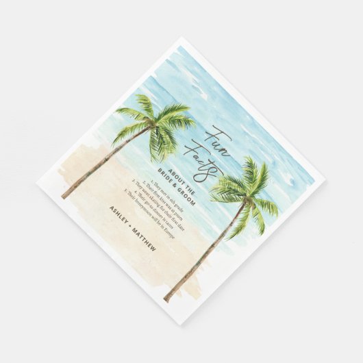 Fun Facts Beach Wedding Brautparty Napkins Serviette (Ecke)