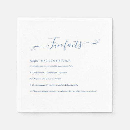 Fun Facts | Blue Wedding Napkins Serviette (Vorderseite)