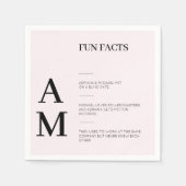 Fun Facts Bold Black Typografy Blush Wedding Serviette (Vorderseite)