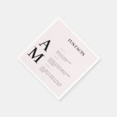Fun Facts Bold Black Typografy Blush Wedding Serviette (Ecke)