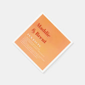 Fun Facts Bold Modern Orange Sunset Joyful Wedding Serviette (Ecke)