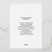 Fun Facts Foto Bold Script Class 2023 Abschluss Folieneinladung (Rückseite)