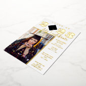 Fun Facts Foto Bold Script Class 2023 Abschluss Folieneinladung (Gedreht)