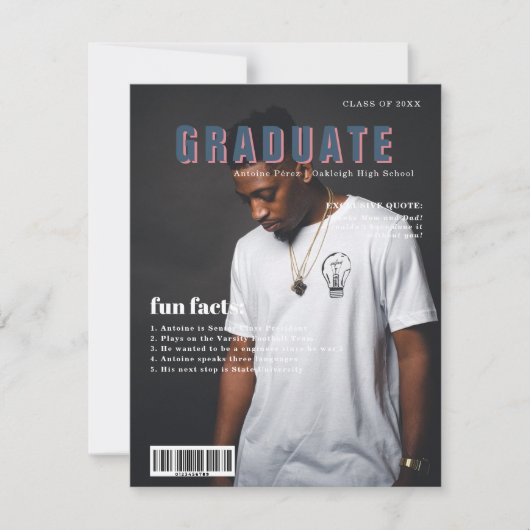 Fun Facts | Graduate Magazine Cover Foto Ankündigung (Vorderseite)