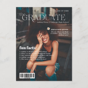 Fun Facts   Graduate Magazine Cover Foto Ankündigungspostkarte