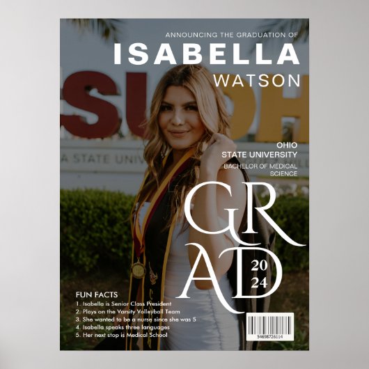 Fun Facts | Magazine Cover Foto Abschluss Poster (Vorne)