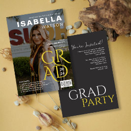 Fun Facts | Magazine Cover Foto Graduation Party Einladung