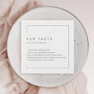 Fun Facts Modern Chic Minimalist Wedding Serviette