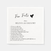 Fun Facts Trivia Wedding Black White Serviette (Vorderseite)