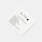 Fun Facts Trivia Wedding Black White Serviette (Ecke)