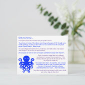 Fun Facts über Octopuses Postkarte (Stehend Vorderseite)