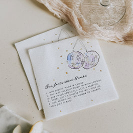 Fun Facts Watercolor Disco Balls Birthday Party Serviette