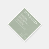 Fun Facts Wedding Cocktail Napkins Text Green Serviette (Ecke)