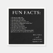 Fun Facts Wedding Cocktail Text Black White Serviette (Vorderseite)