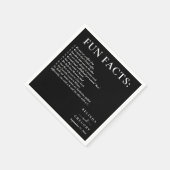 Fun Facts Wedding Cocktail Text Black White Serviette (Ecke)
