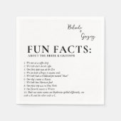 Fun Facts Wedding Cocktail Text Black White Serviette (Vorderseite)