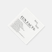Fun Facts Wedding Cocktail Text Black White Serviette (Ecke)