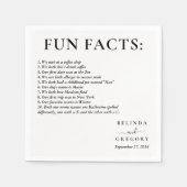 Fun Facts Wedding Cocktail Text Black White Serviette (Vorderseite)